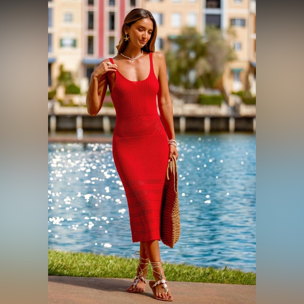 Cupshe Vibrant Red Midi Dress